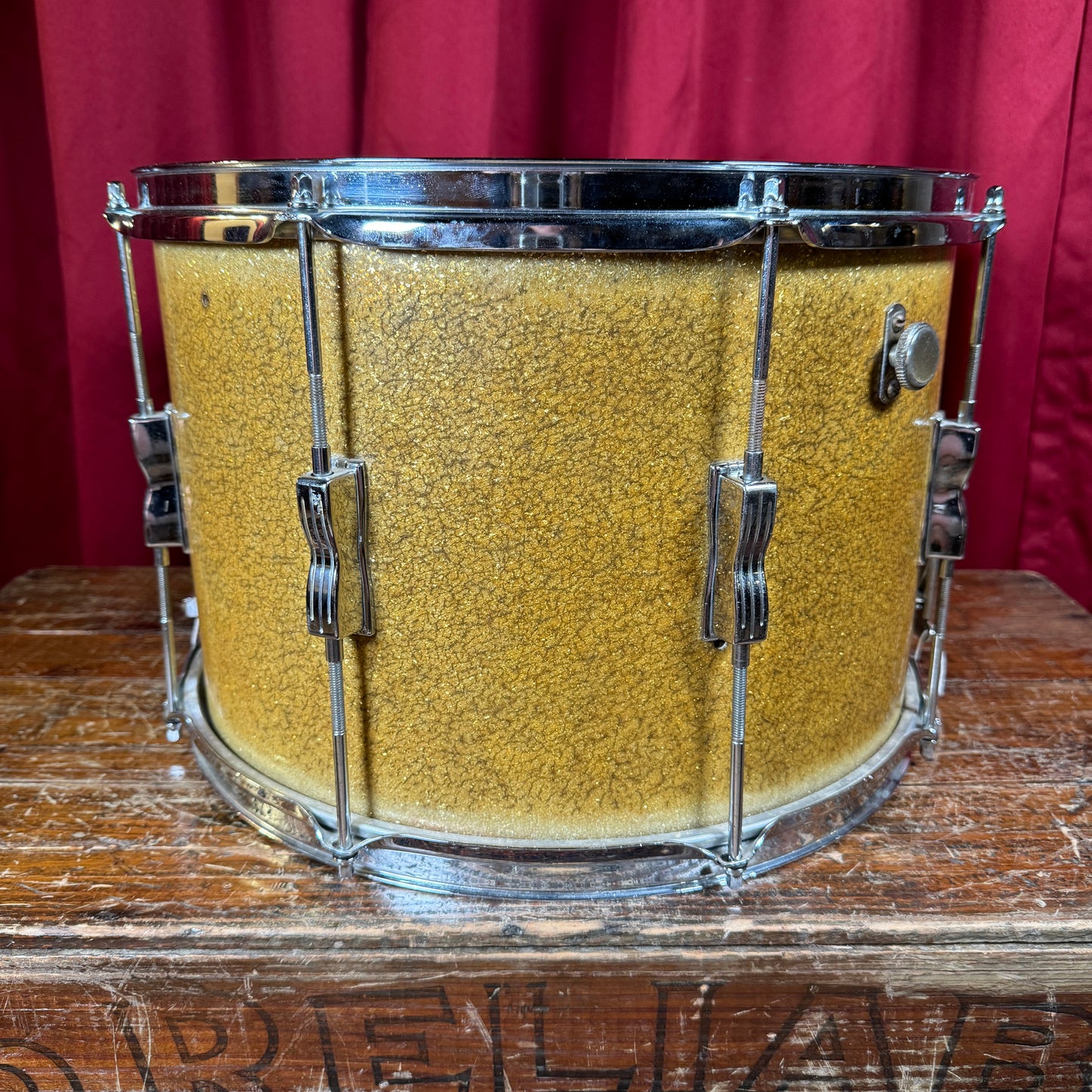 1950s WFL Ludwig 10x15 J. Burns Moore Parade Drum No. 3200P Silver Sparkle Marching Snare