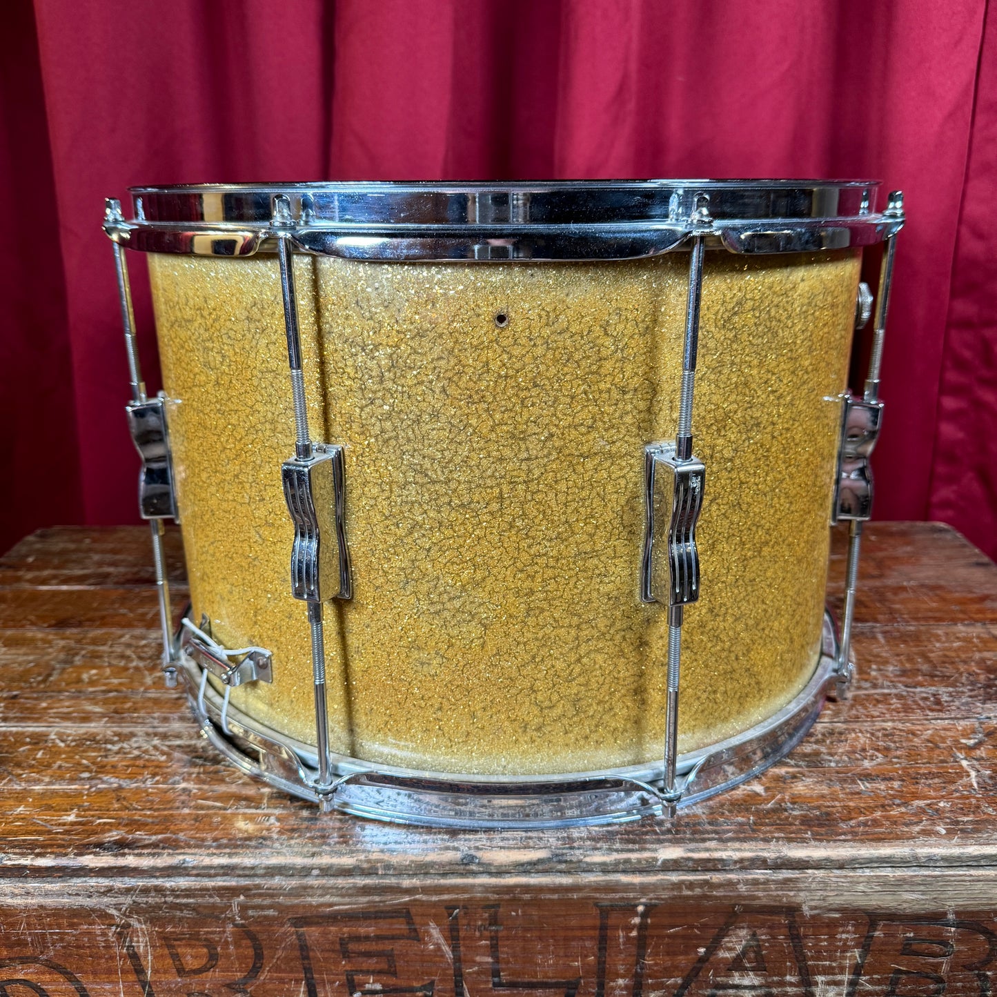 1950s WFL Ludwig 10x15 J. Burns Moore Parade Drum No. 3200P Silver Sparkle Marching Snare