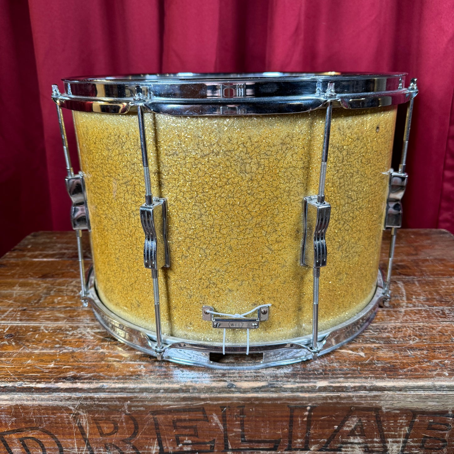 1950s WFL Ludwig 10x15 J. Burns Moore Parade Drum No. 3200P Silver Sparkle Marching Snare