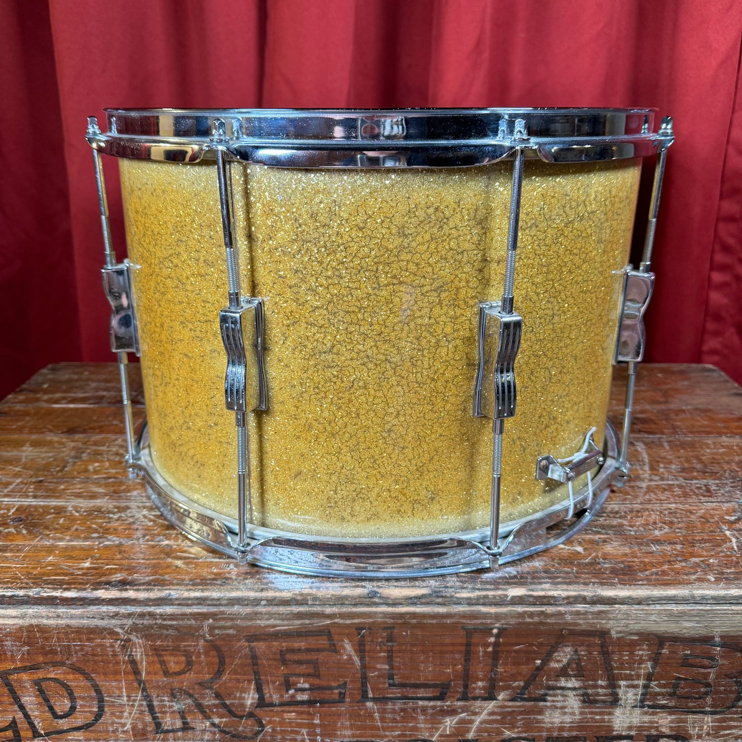 1950s WFL Ludwig 10x15 J. Burns Moore Parade Drum No. 3200P Silver Sparkle Marching Snare