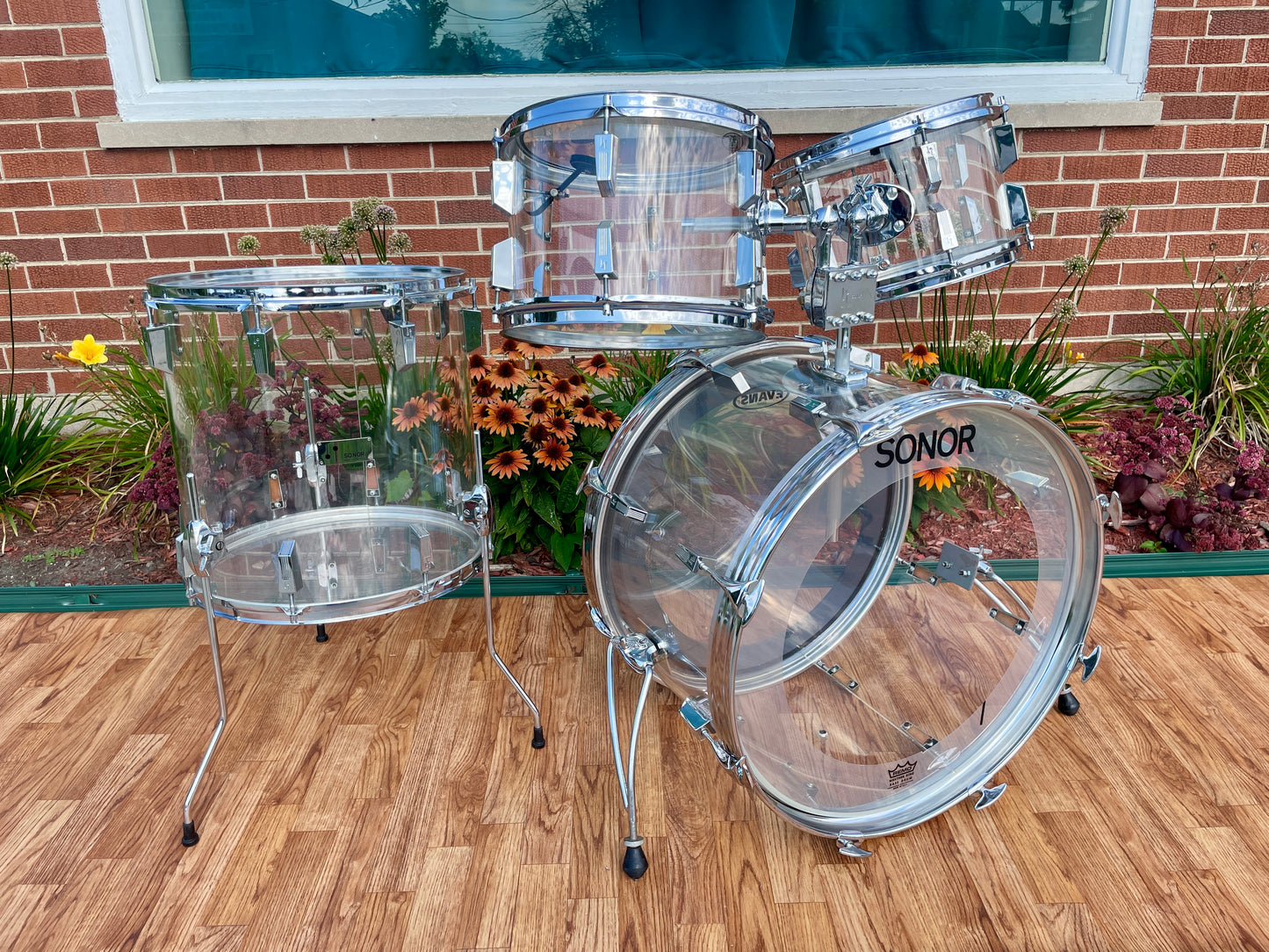 1970s Sonor "Acryl" Clear Acrylic Drum Set 22/12/13/16