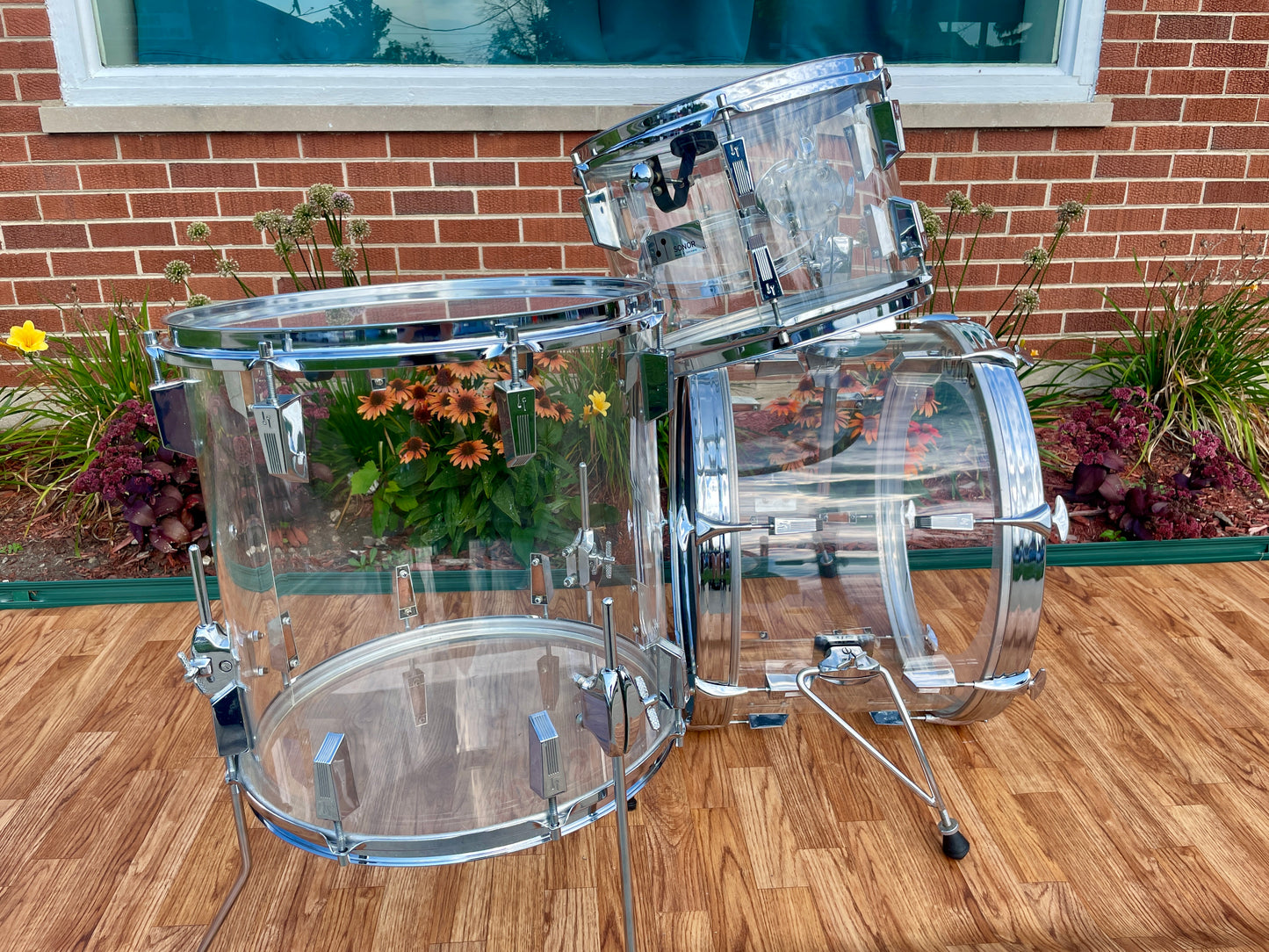 1970s Sonor "Acryl" Clear Acrylic Drum Set 22/12/13/16