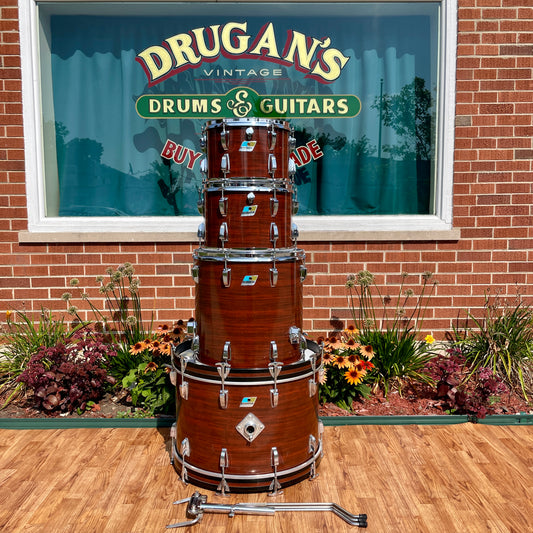 1970s Ludwig Big Beat 3-Ply Drum Set Mahogany Cortex 22/12/13/16