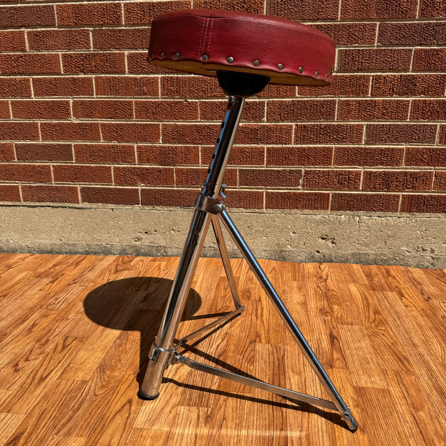 1970s Premier 246 De Luxe Drum Stool Red 3-Post Bonham Throne