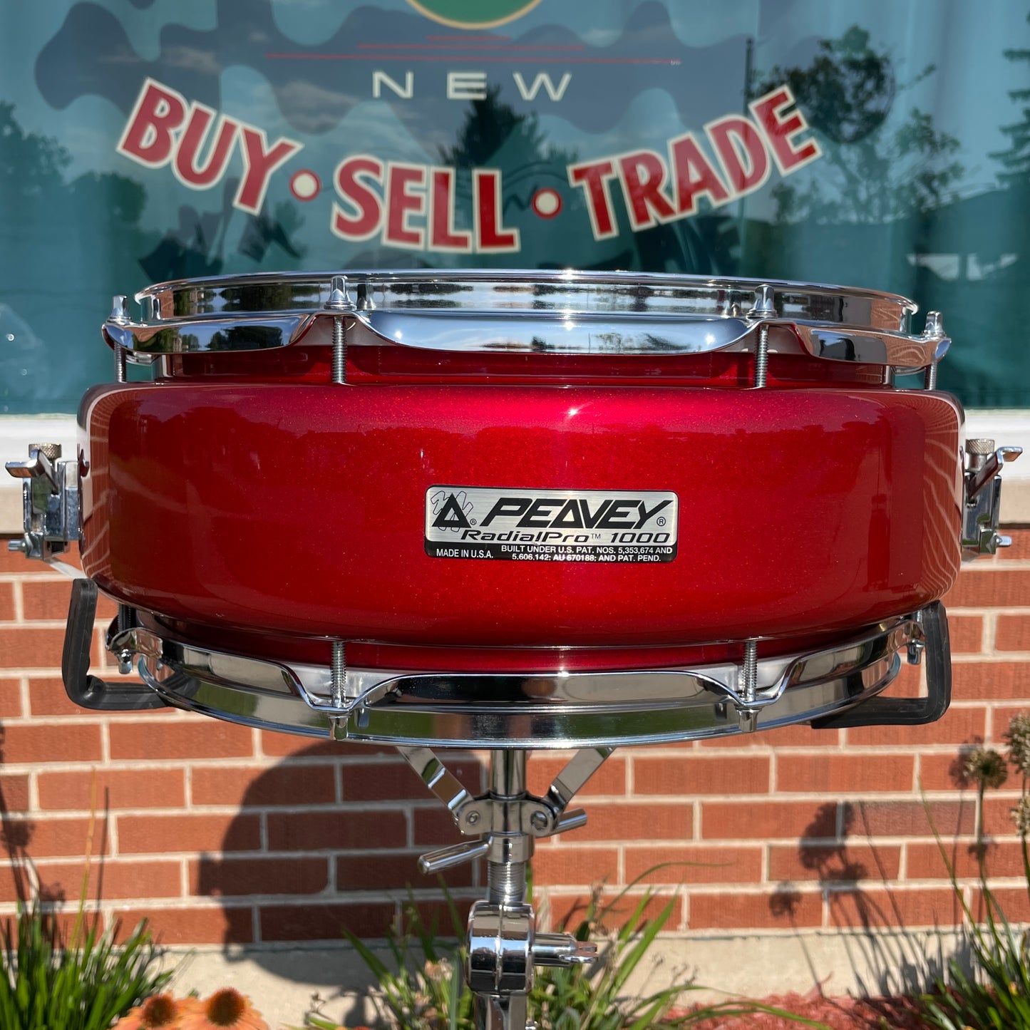 NOS Peavey Radial Pro 1000 5.5x14 Snare Drum Clear Red Gloss