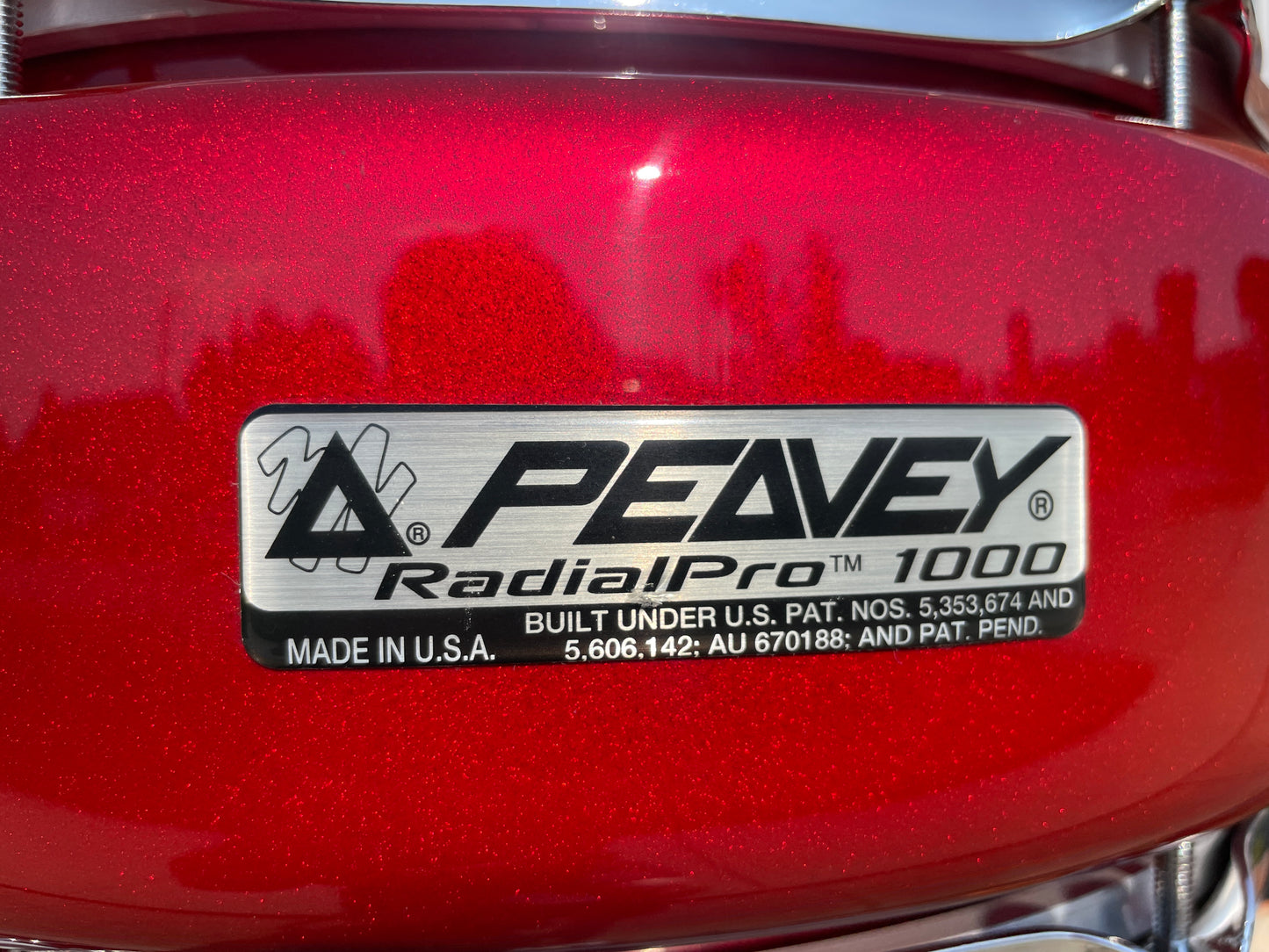 NOS Peavey Radial Pro 1000 5.5x14 Snare Drum Clear Red Gloss