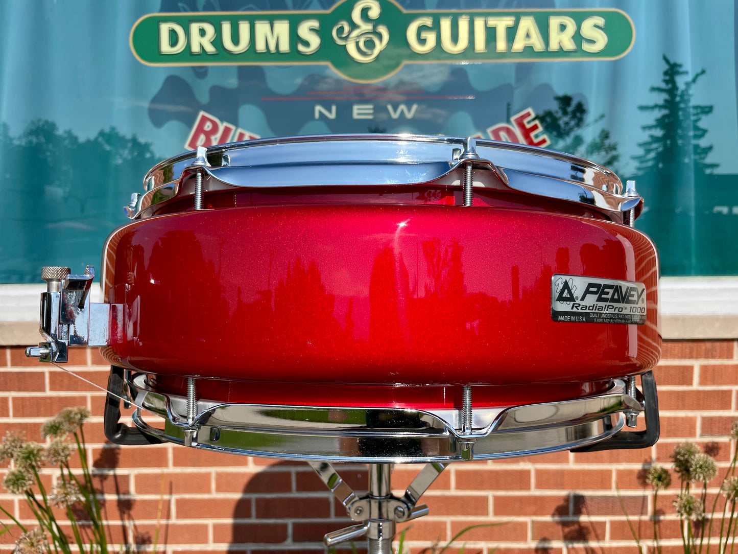 NOS Peavey Radial Pro 1000 5.5x14 Snare Drum Clear Red Gloss