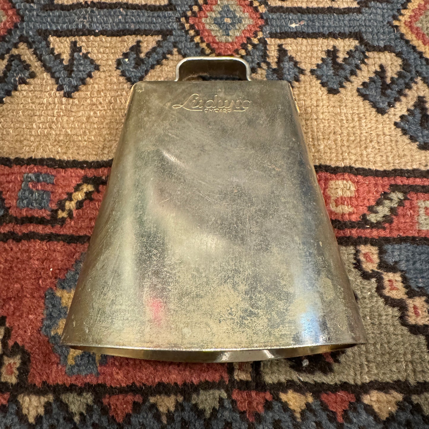 1960s Ludwig 5" Golden Tone No. 129 Cow Bell w/ Cowbell Holder No. 133 Script Logo