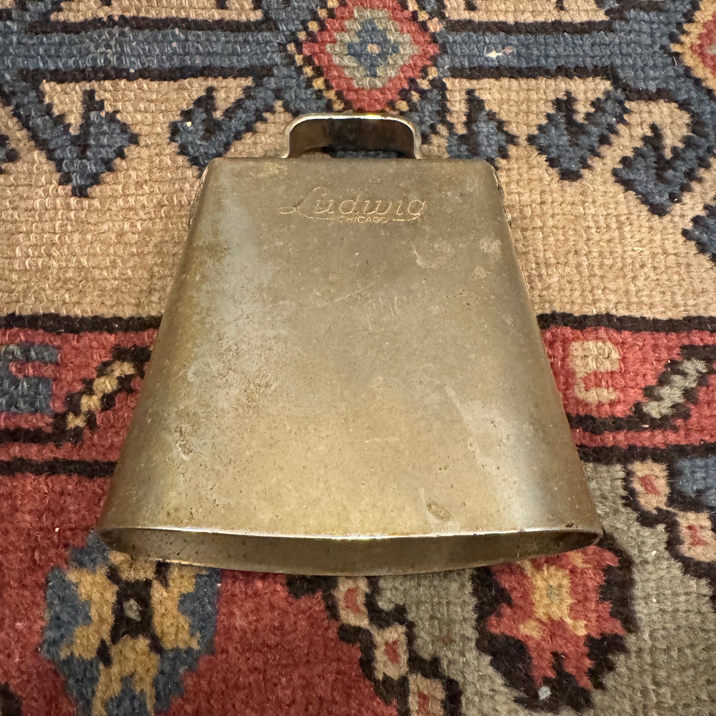 1960s Ludwig 4" Golden Tone No. 128 Cow Bell w/ Cowbell Holder