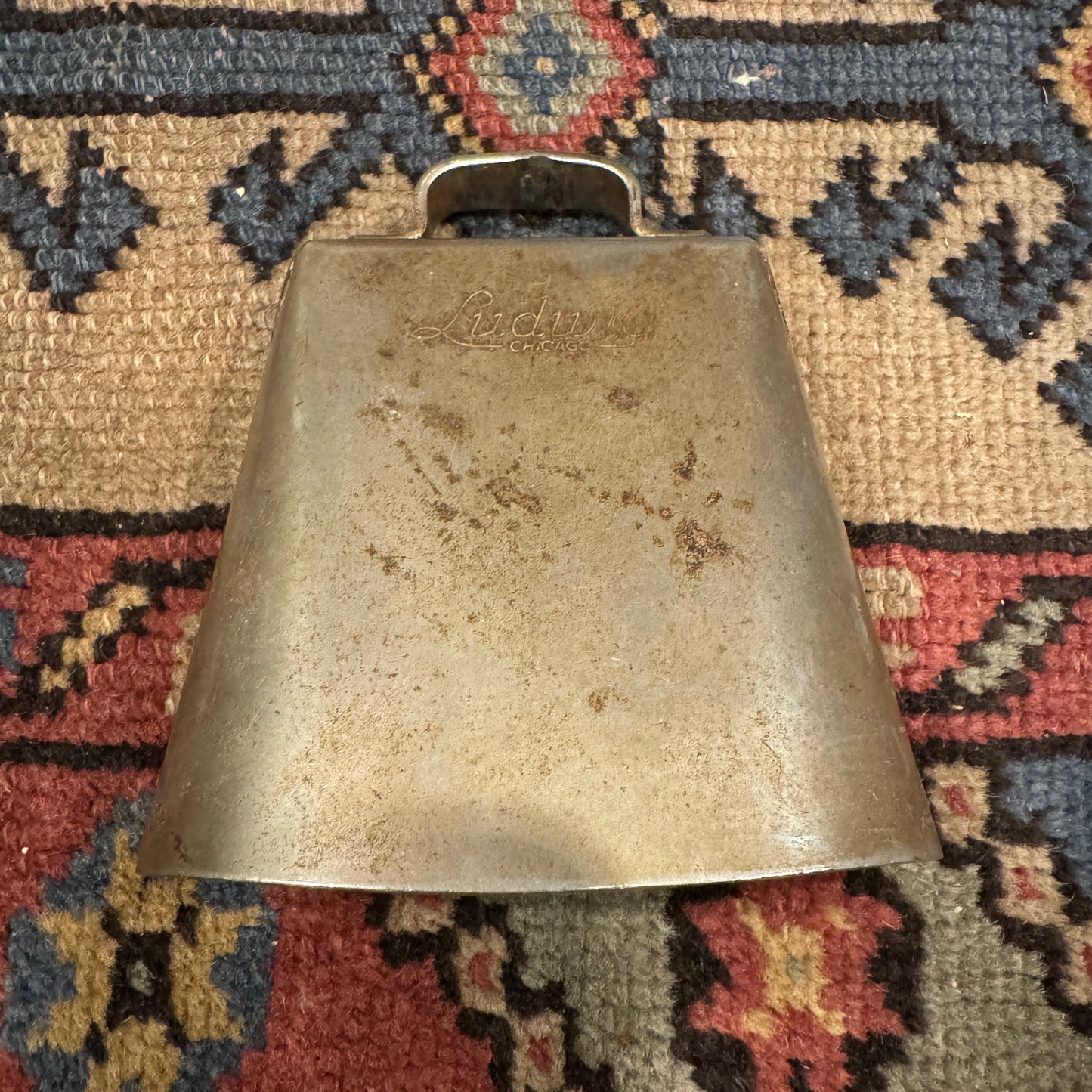 1960s Ludwig 4" Golden Tone No. 128 Cow Bell w/ Cowbell Holder