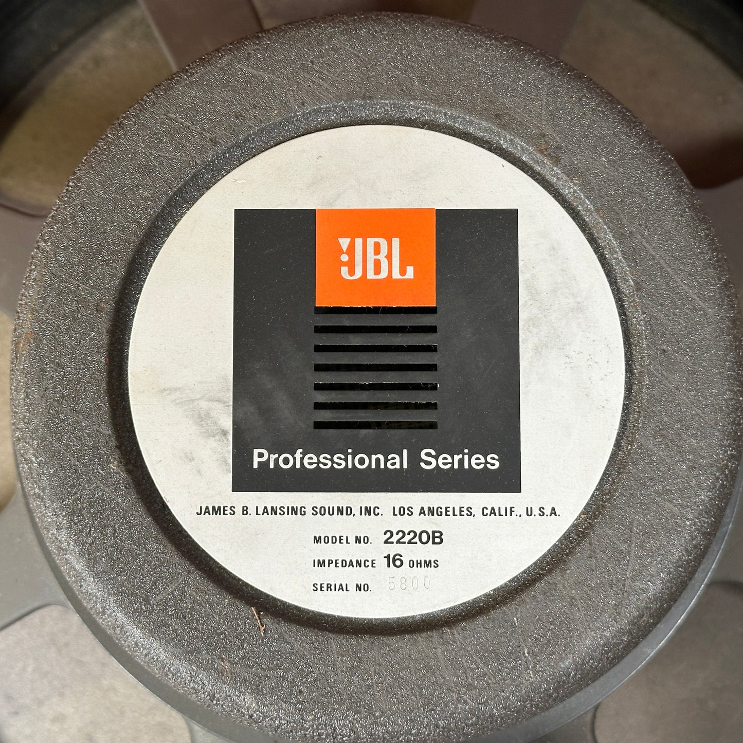 JBL Professional Series 2220B 15" Speaker 16 Ohms