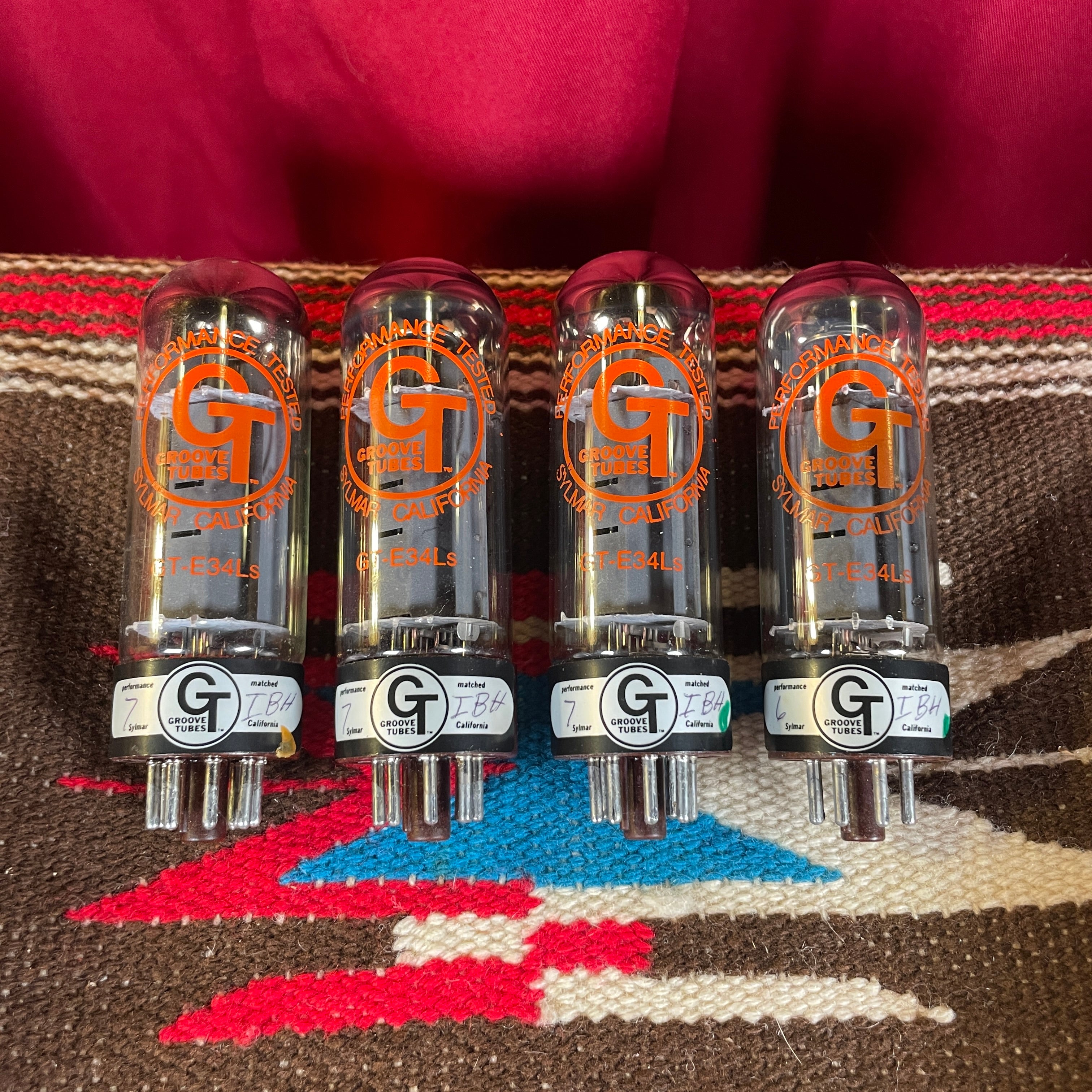 Groove Tubes E34LS Amplifier Power Tubes EL34 Quad Set of 4