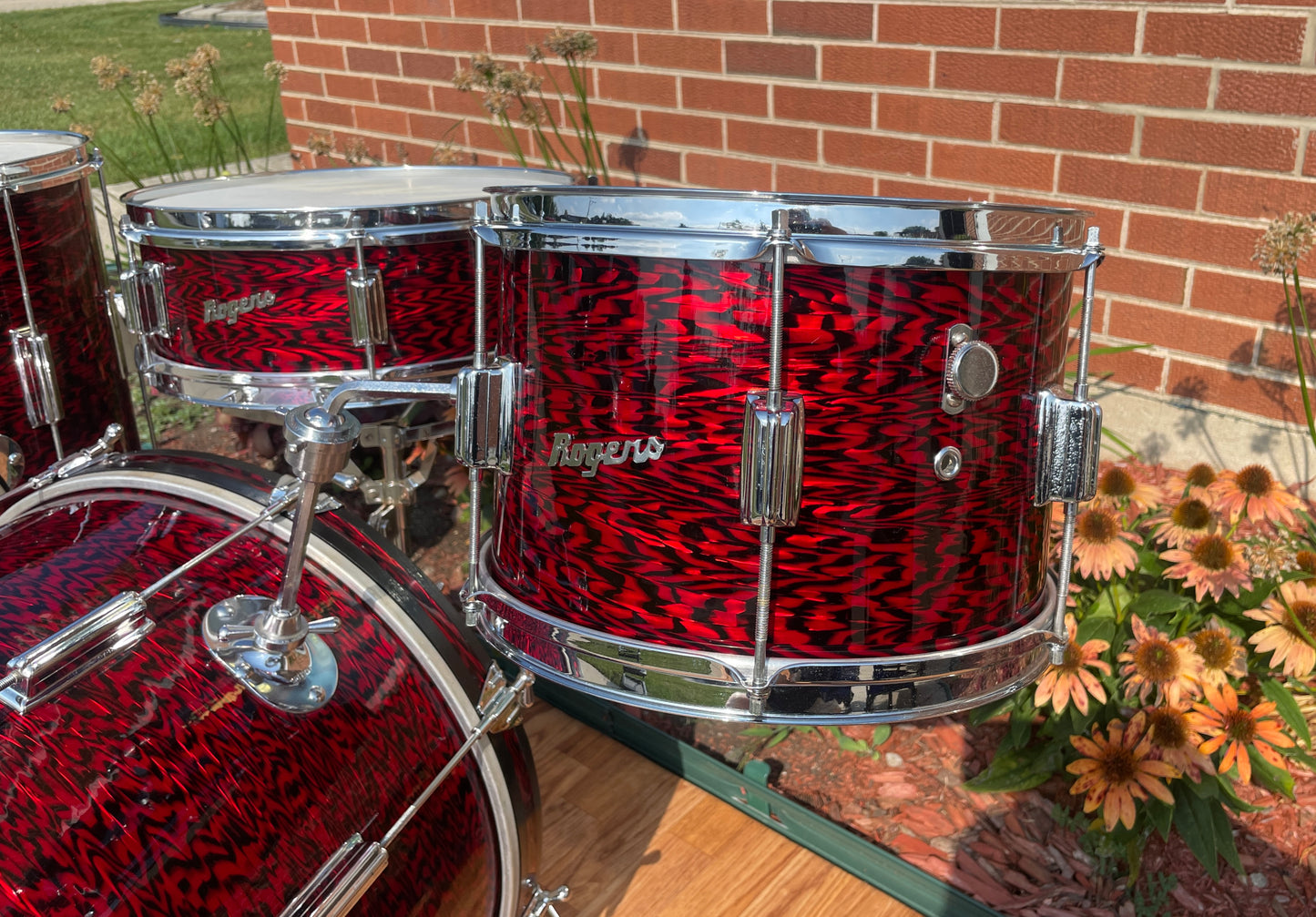 1960s Rogers Tower Delta Outfit Drum Set Red Onyx 20/12/14 w/ 5x14 Luxor Snare