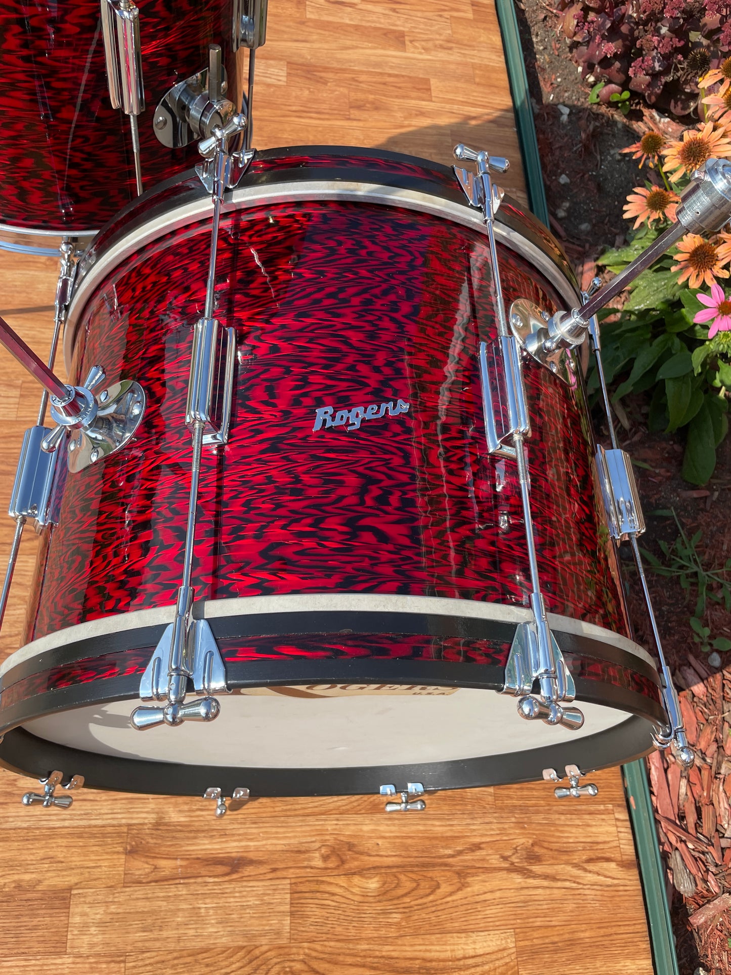 1960s Rogers Tower Delta Outfit Drum Set Red Onyx 20/12/14 w/ 5x14 Luxor Snare