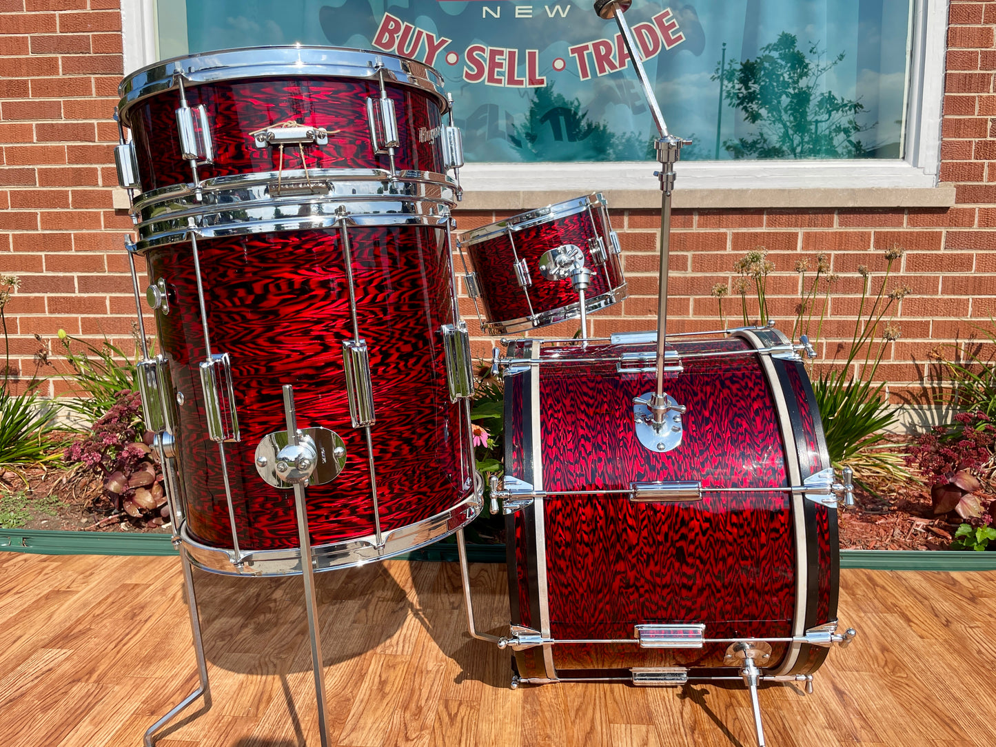 1960s Rogers Tower Delta Outfit Drum Set Red Onyx 20/12/14 w/ 5x14 Luxor Snare