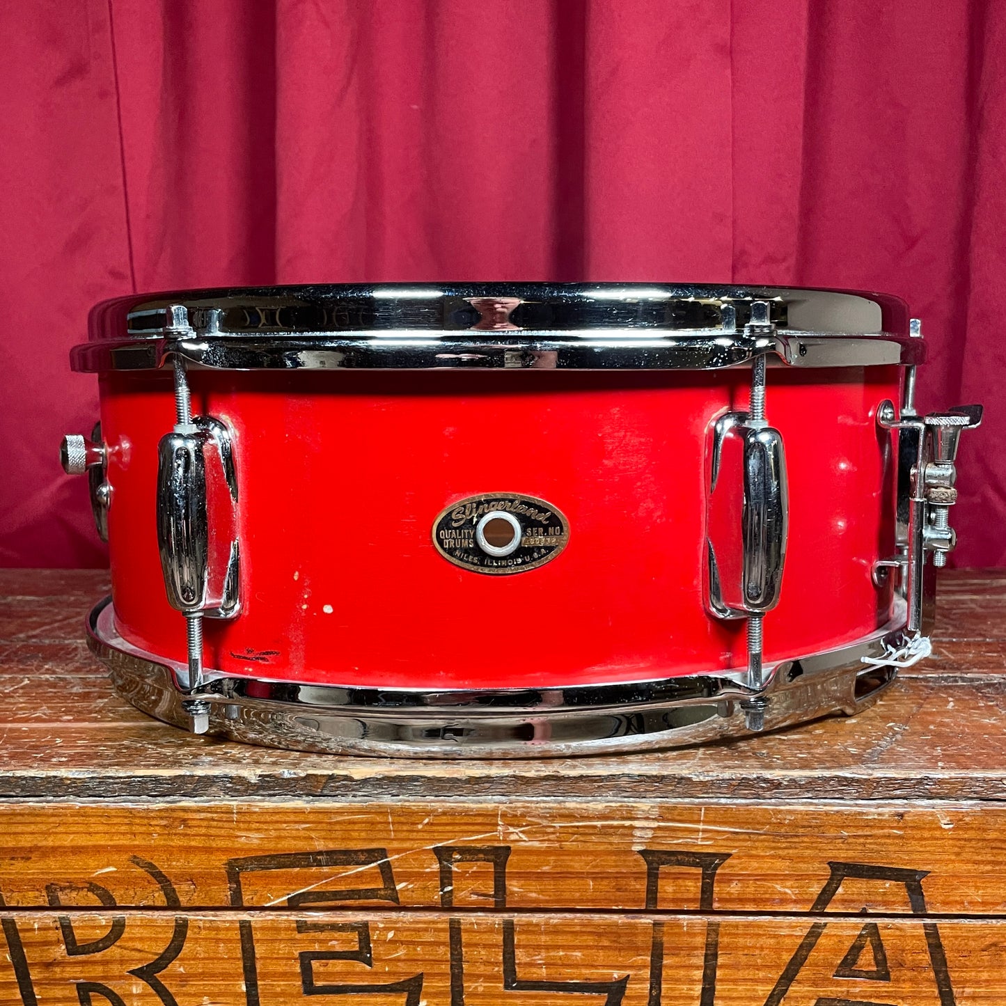 1960s Slingerland No. 162 Deluxe Student Model 5.5x14 Snare Drum Red