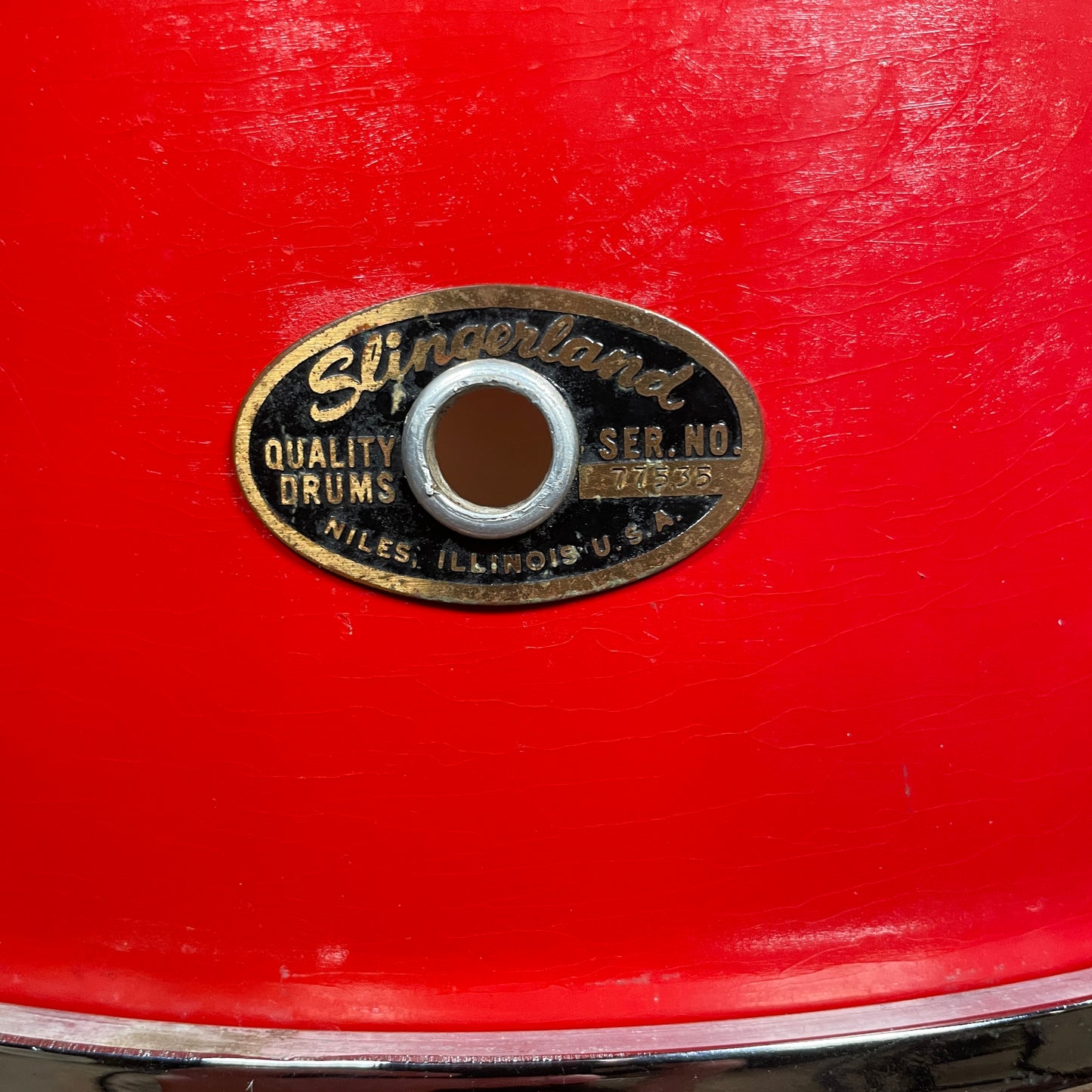 1960s Slingerland No. 162 Deluxe Student Model 5.5x14 Snare Drum Red