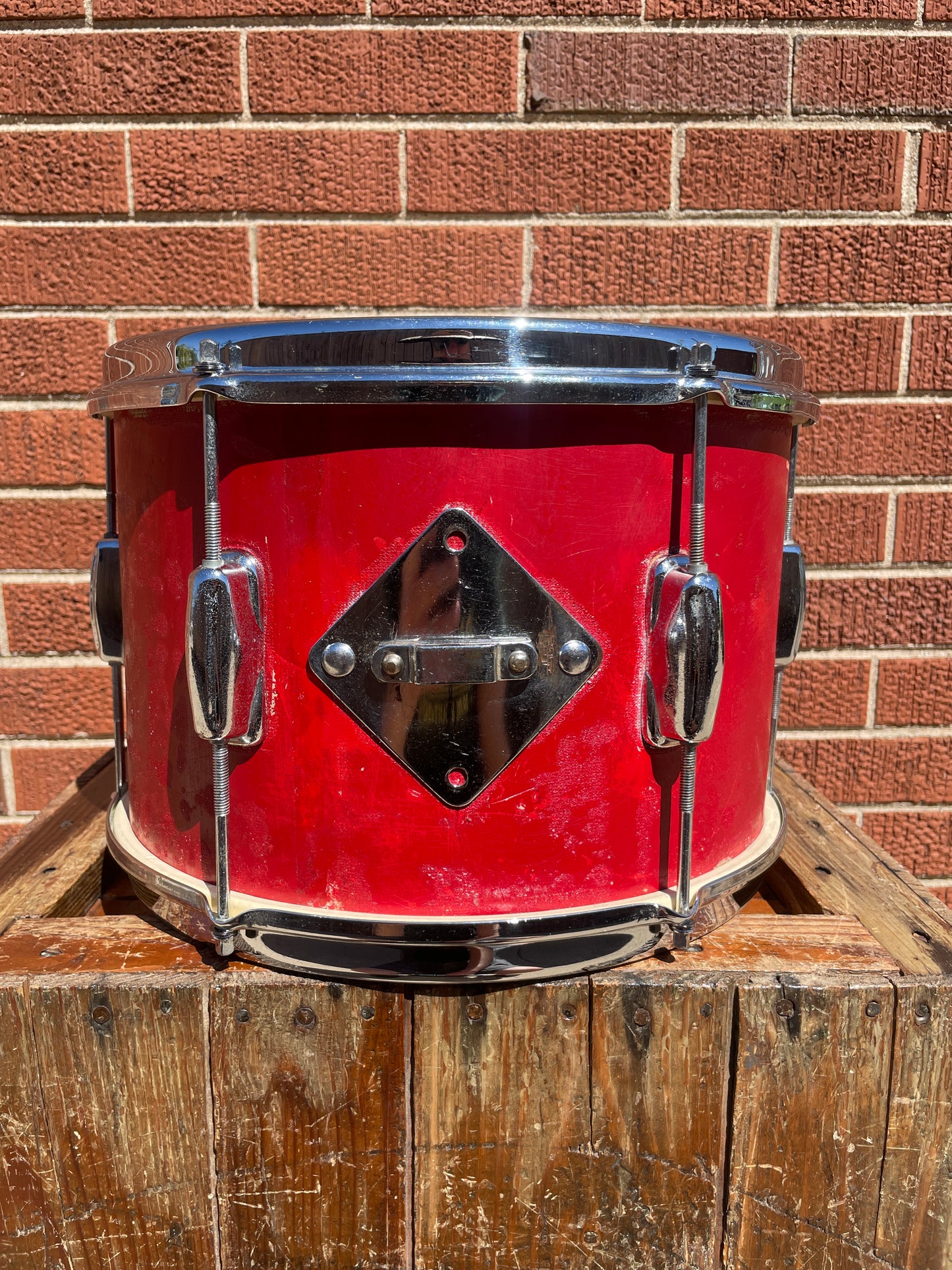 1960s Slingerland 8x12 Stage Band Tom Drum Red Lacquer