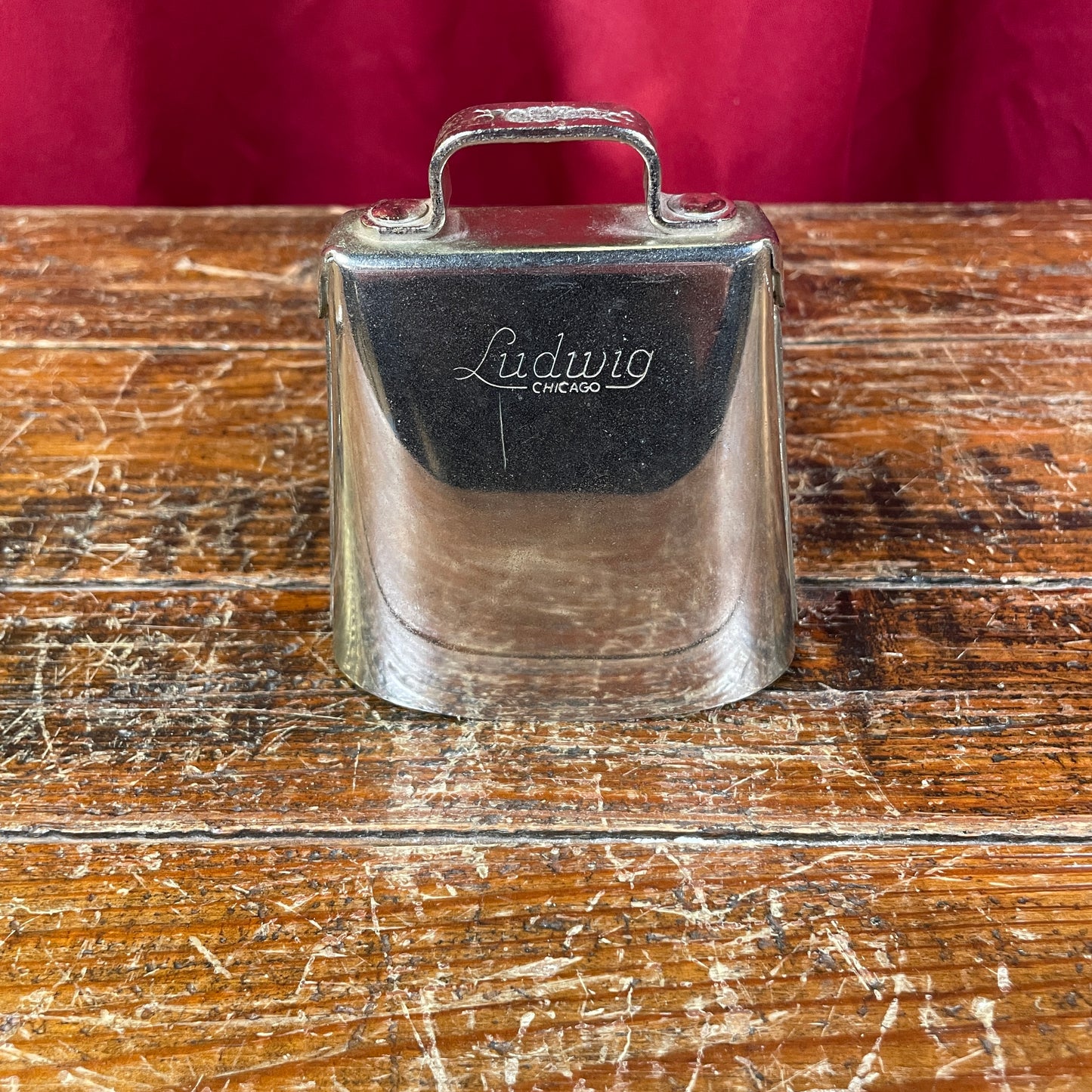 Vintage 1960s Ludwig No. 128 4" Cow Bell Script Logo w/ Mount