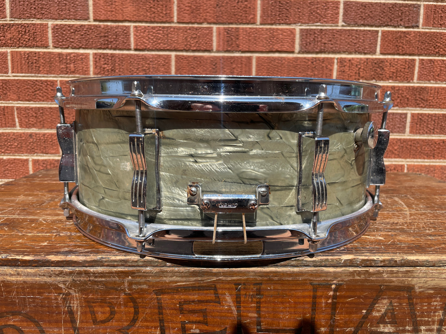 1966 Ludwig Jazz Festival 5x14 No. 908P Snare Drum Sky Blue Pearl