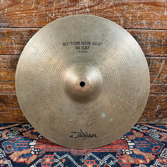 14" Zildjian A 1980s New Beat Bottom Hi-Hat Cymbal Single 1414g