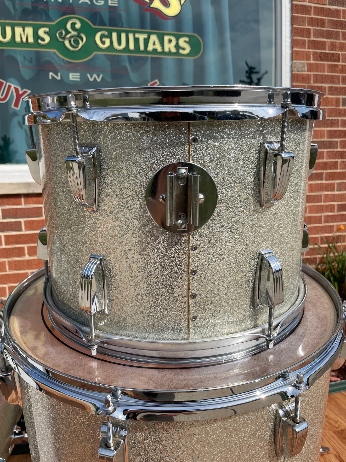 1979-81 Ludwig Rock Machine Drum Set Silver Sparkle 24/13/14/18