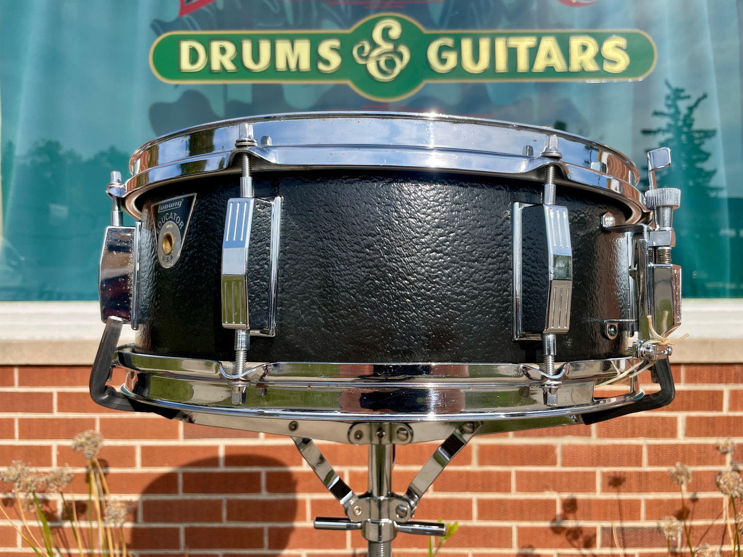 1970s Ludwig 5x14 Educator Combo No. 414 Snare Drum Black