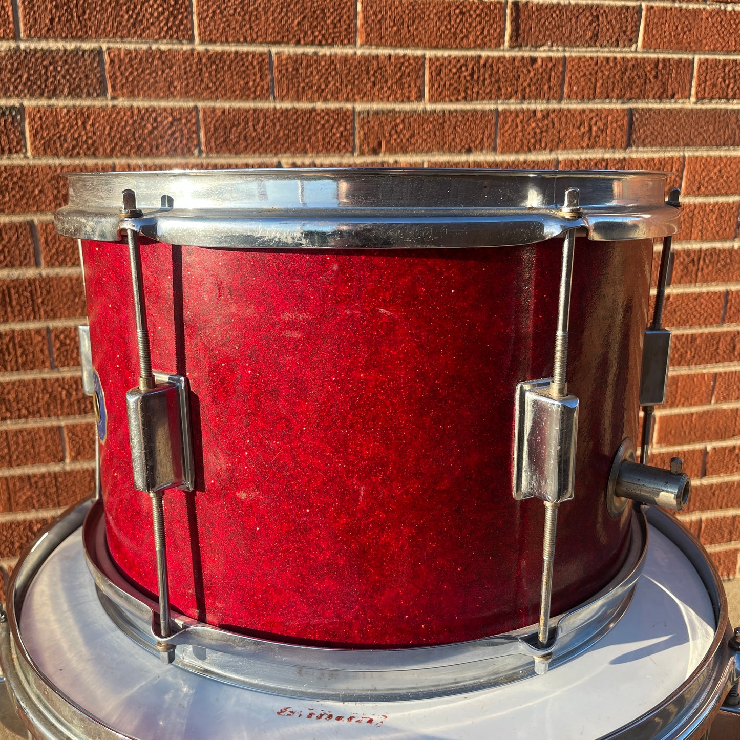 1960s Kent 8.5x13 Tom Drum Single Red Sparkle