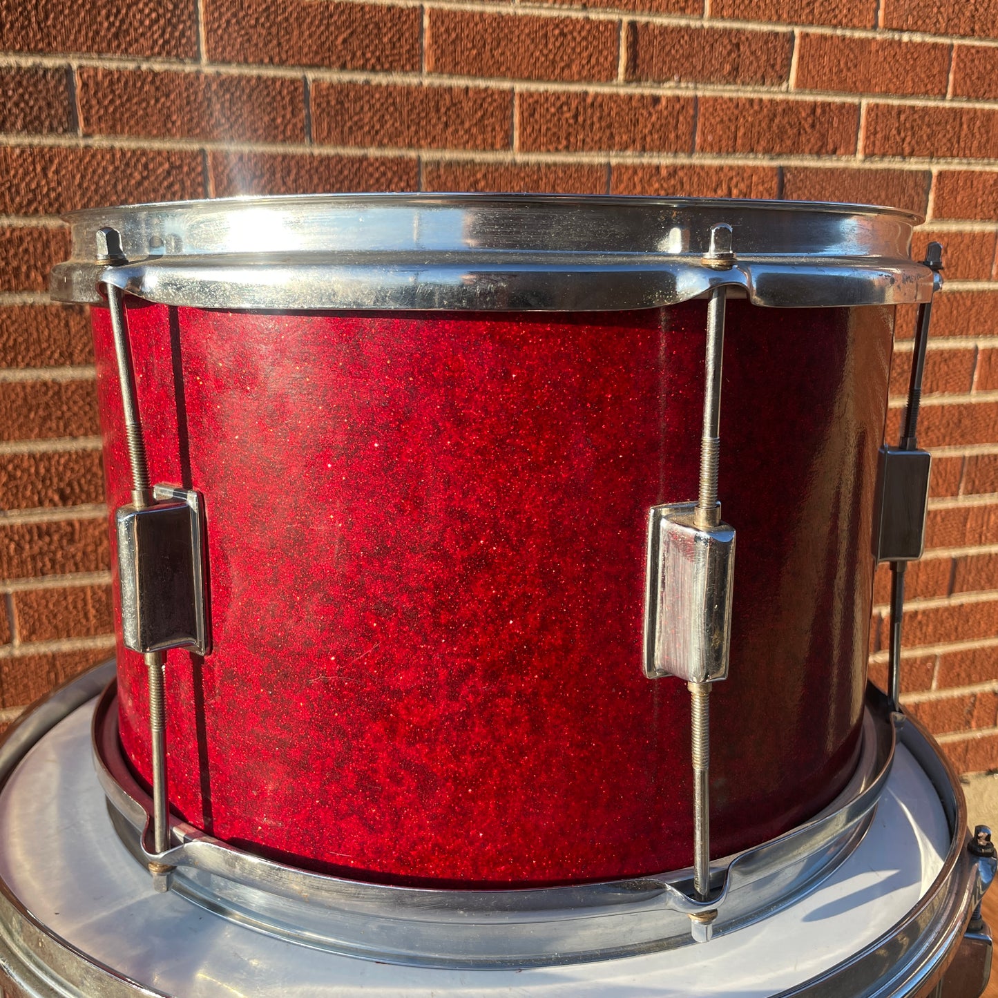 1960s Kent 8.5x13 Tom Drum Single Red Sparkle