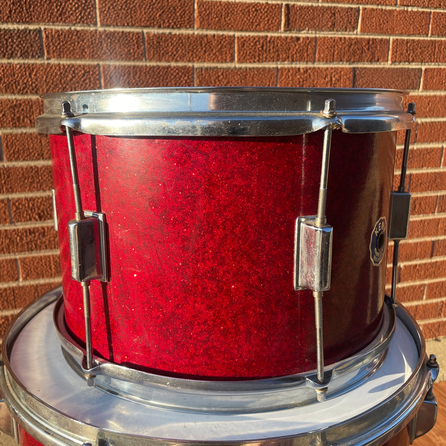 1960s Kent 8.5x13 Tom Drum Single Red Sparkle