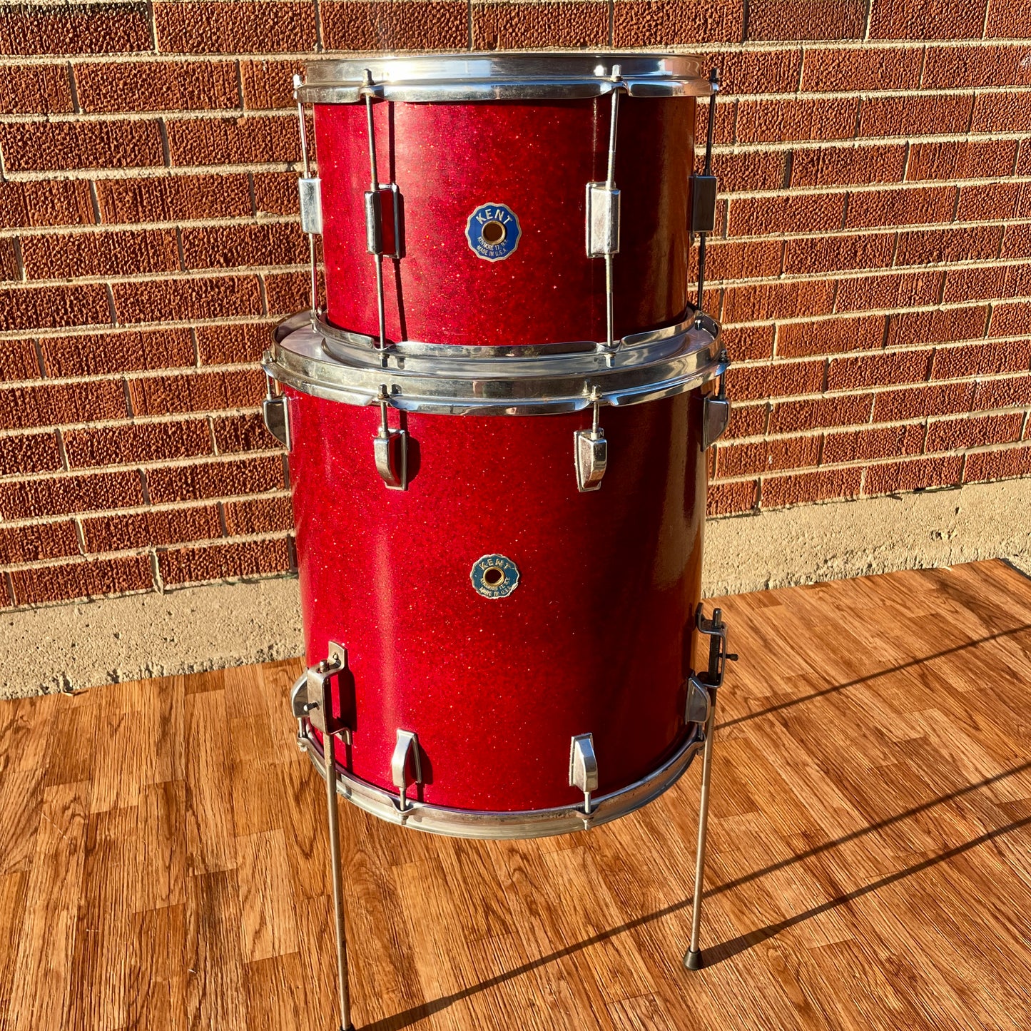 1960s Kent 8.5x13 Tom Drum Single Red Sparkle