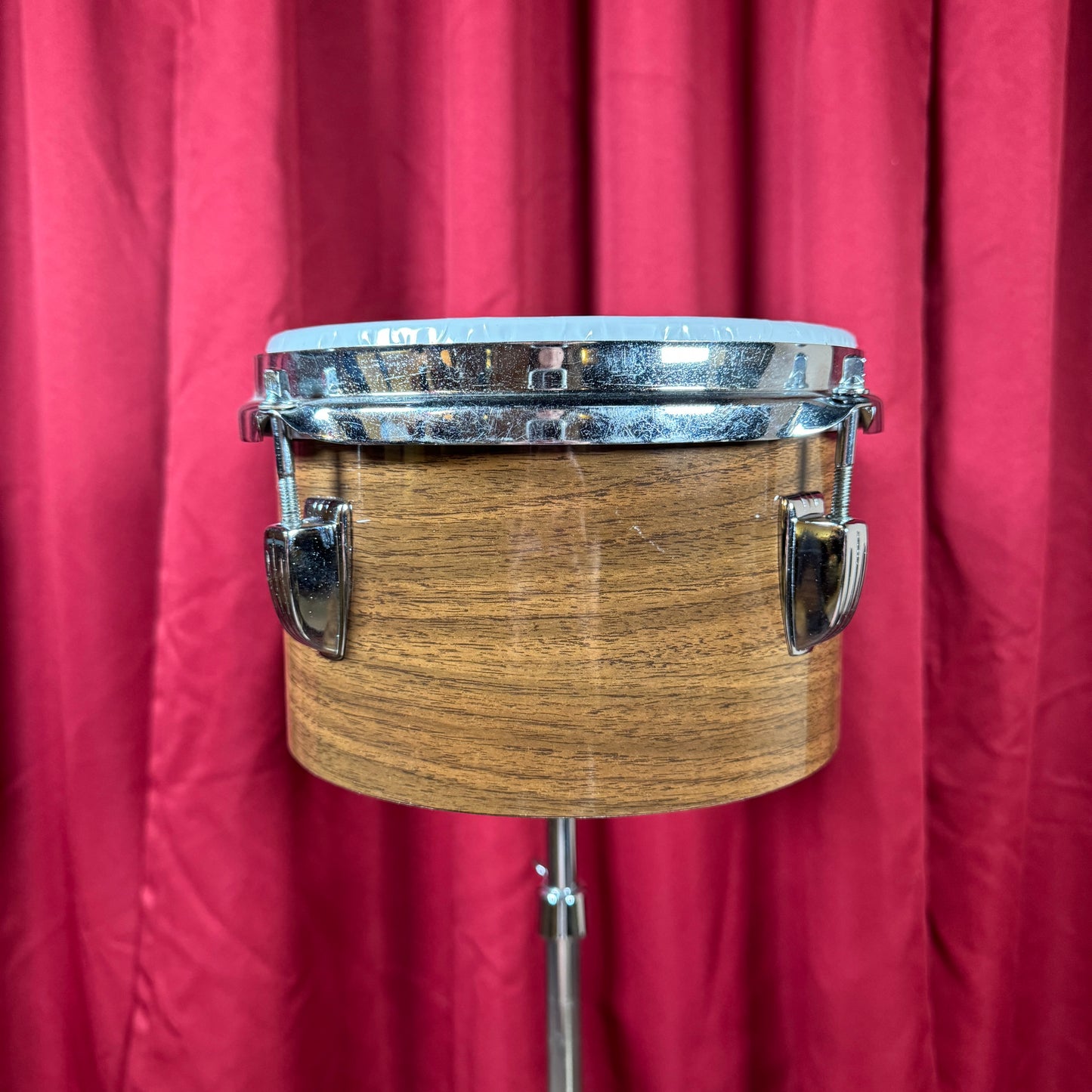 1970s Ludwig 6" & 8" No. 2358P Tunable Bongos Walnut Cortex w/ Mount