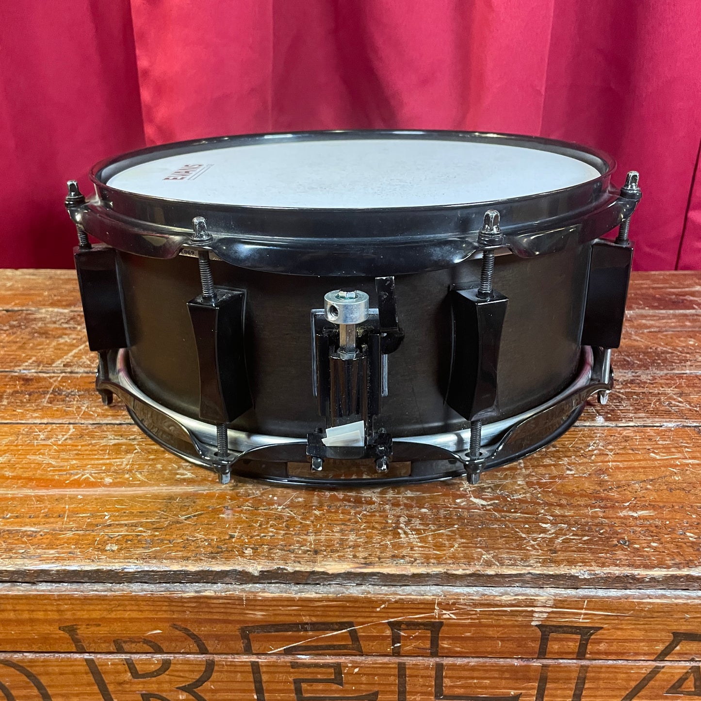 Pork Pie 5x12 Little Squealer Snare Drum Black Satin w/ Black Chrome Hardware