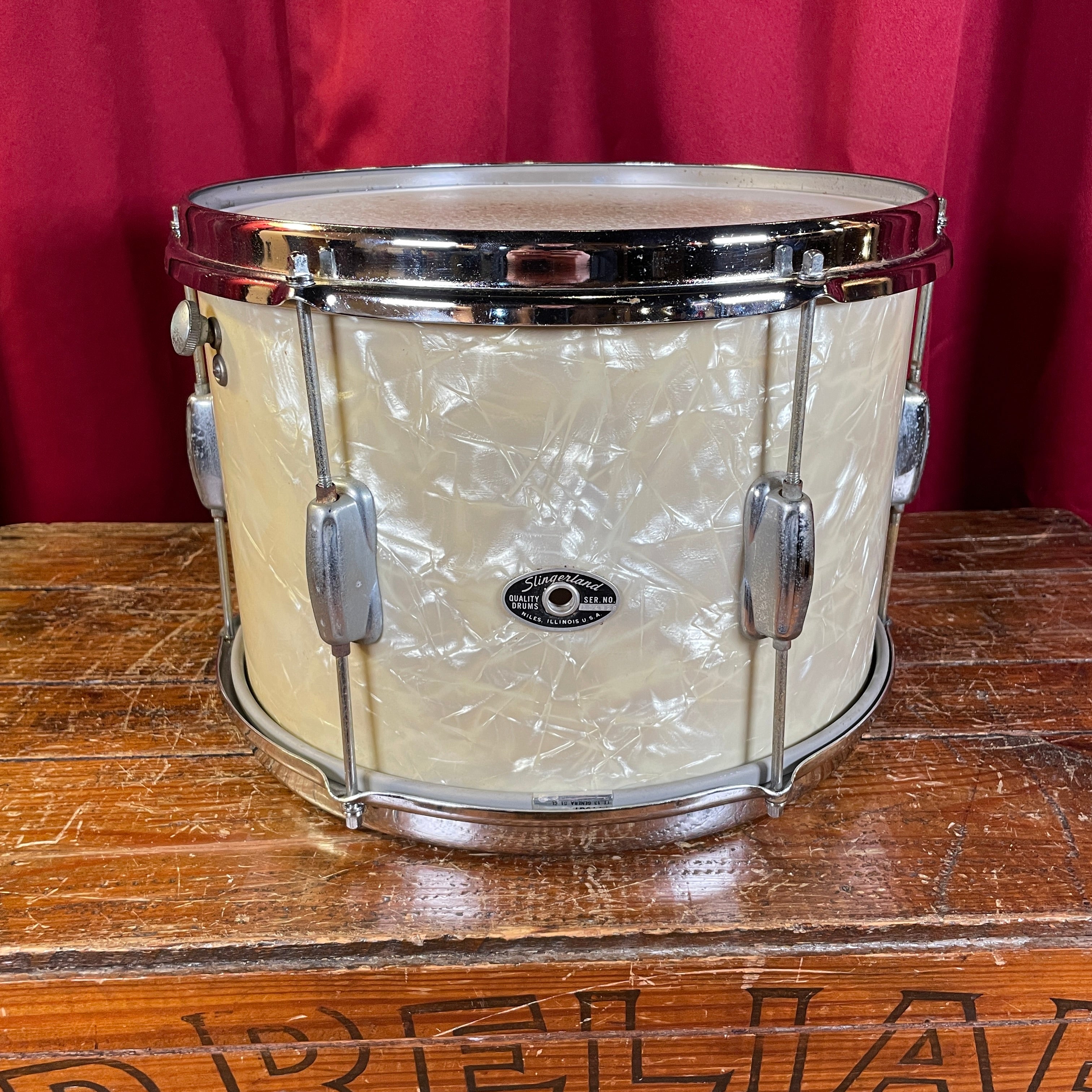 1970-tals Slingerland 9x13 Tom Single White1970-tals Slingerland 9x13 Tom Single White  