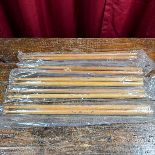 1970s Pearl Jazz Model Wood Tip Hickory Drum Sticks 5 Pairs NOS