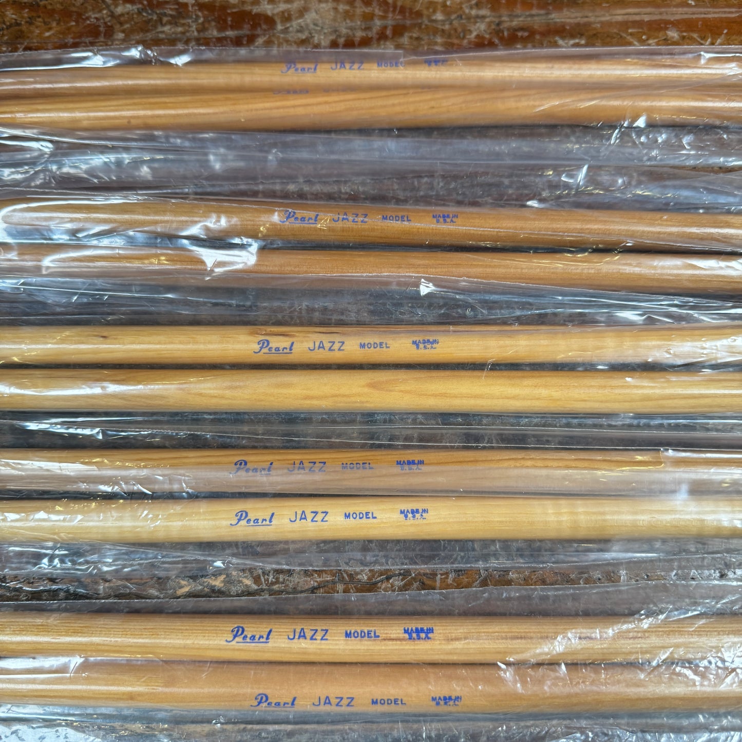 1970s Pearl Jazz Model Wood Tip Hickory Drum Sticks 5 Pairs NOS