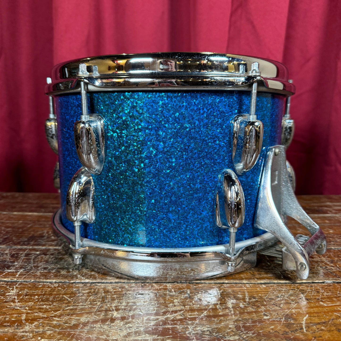 1970s Slingerland 6.5x10 Modified Snare Drum Blue Sparkle