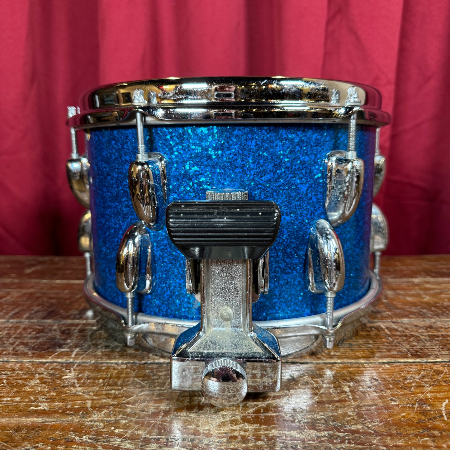 1970s Slingerland 6.5x10 Modified Snare Drum Blue Sparkle