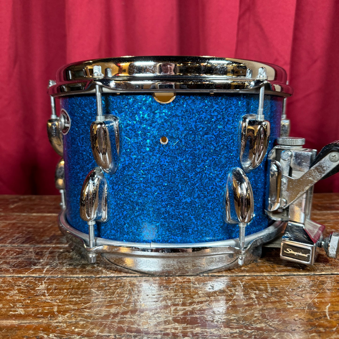 1970s Slingerland 6.5x10 Modified Snare Drum Blue Sparkle