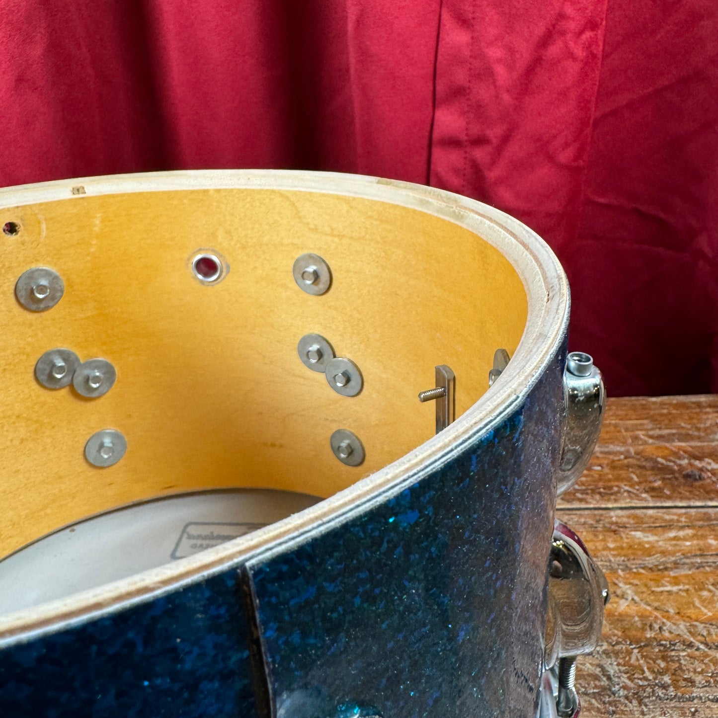 1970s Slingerland 6.5x10 Modified Snare Drum Blue Sparkle