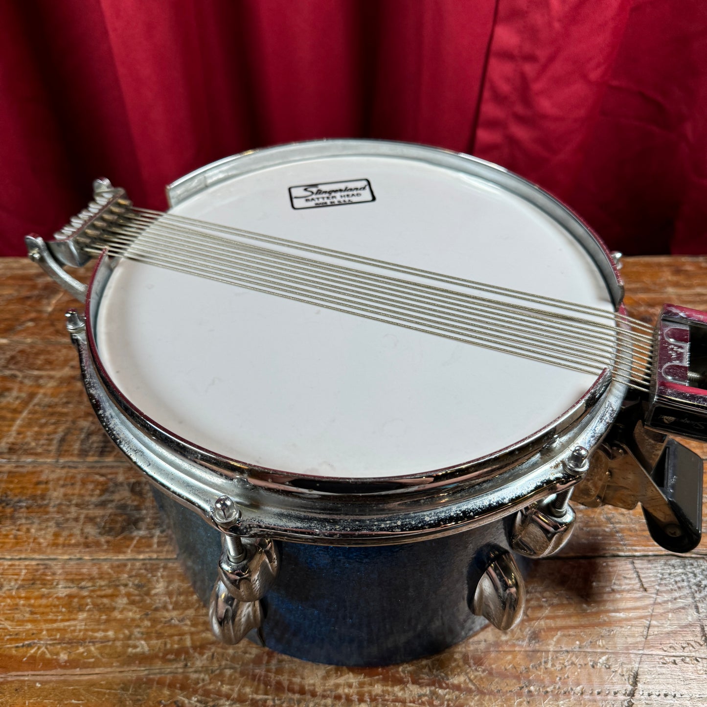 1970s Slingerland 6.5x10 Modified Snare Drum Blue Sparkle