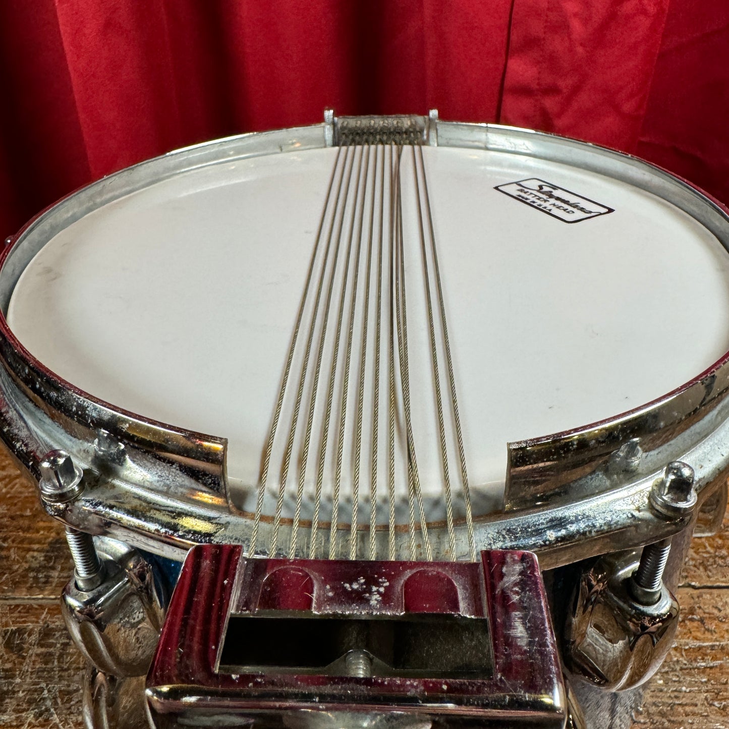 1970s Slingerland 6.5x10 Modified Snare Drum Blue Sparkle