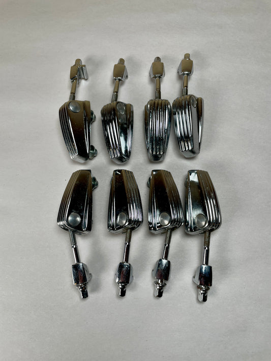 1970s Hollywood Meazzi Set of 8 Lugs w/ Clips & Rods President Tronic Multisound