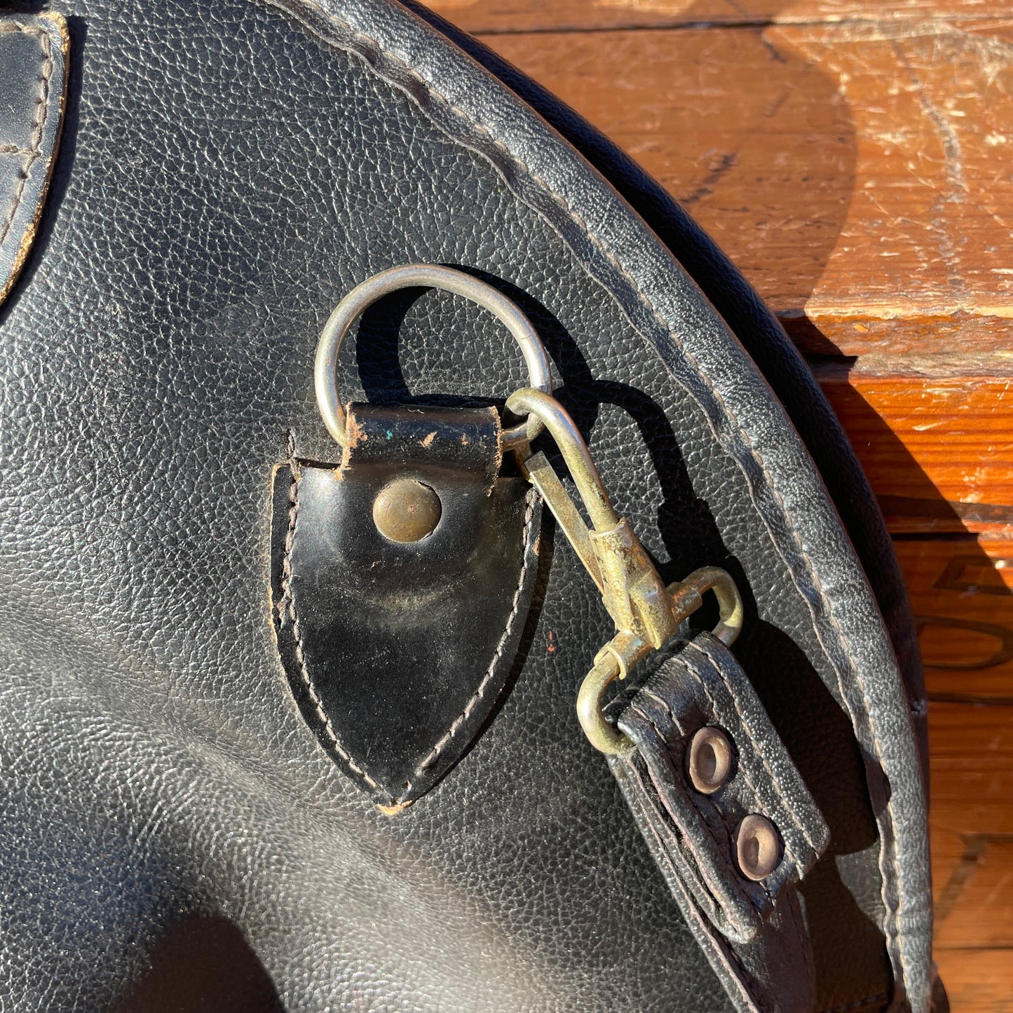 Vintage 16" Artistic Products Co. Leather Cymbal Bag Black