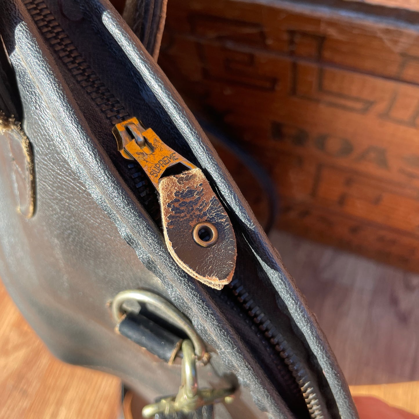 Vintage 16" Artistic Products Co. Leather Cymbal Bag Black