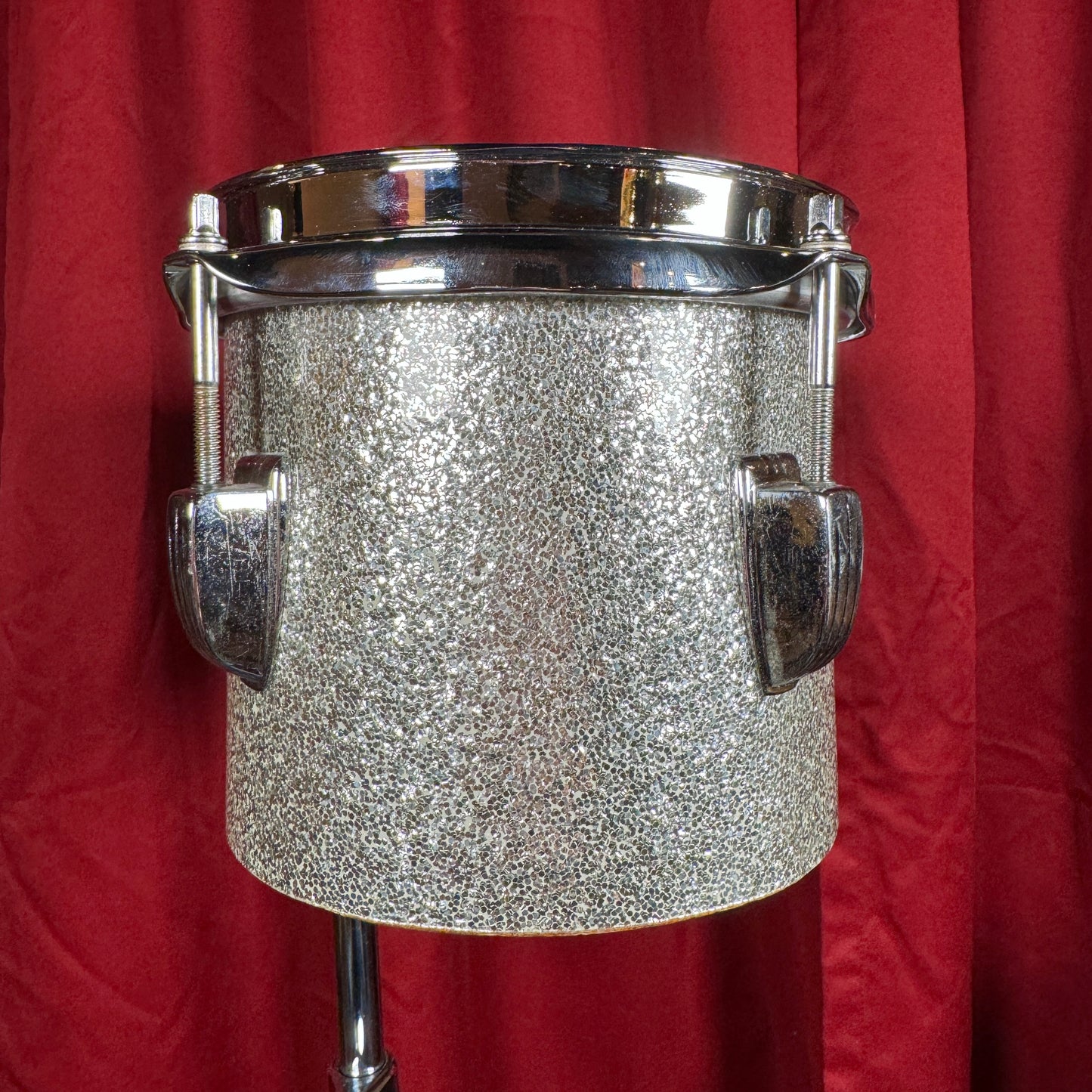 Vintage Ludwig 6" & 8" Tunable Bongos Silver Sparkle