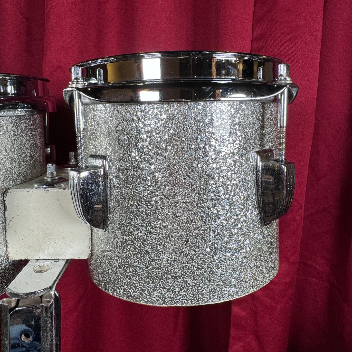 Vintage Ludwig 6" & 8" Tunable Bongos Silver Sparkle