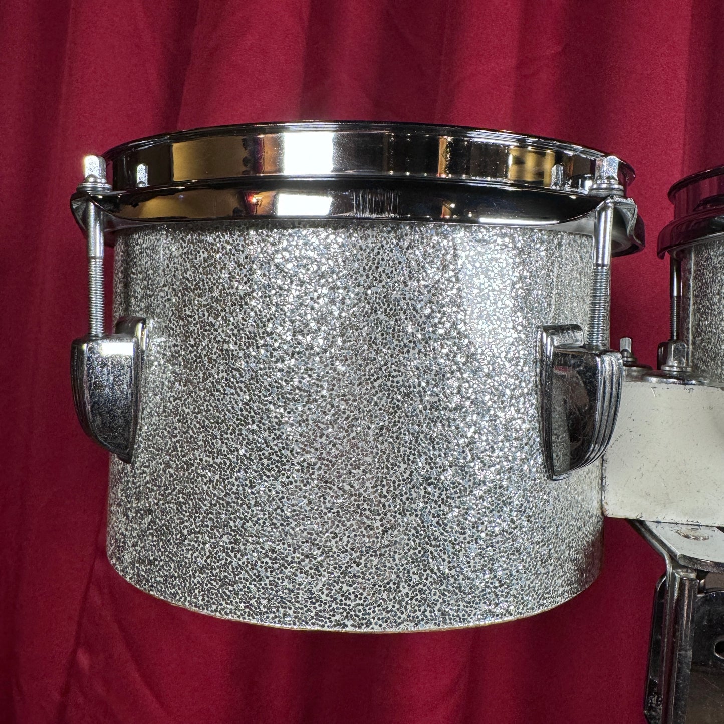 Vintage Ludwig 6" & 8" Tunable Bongos Silver Sparkle