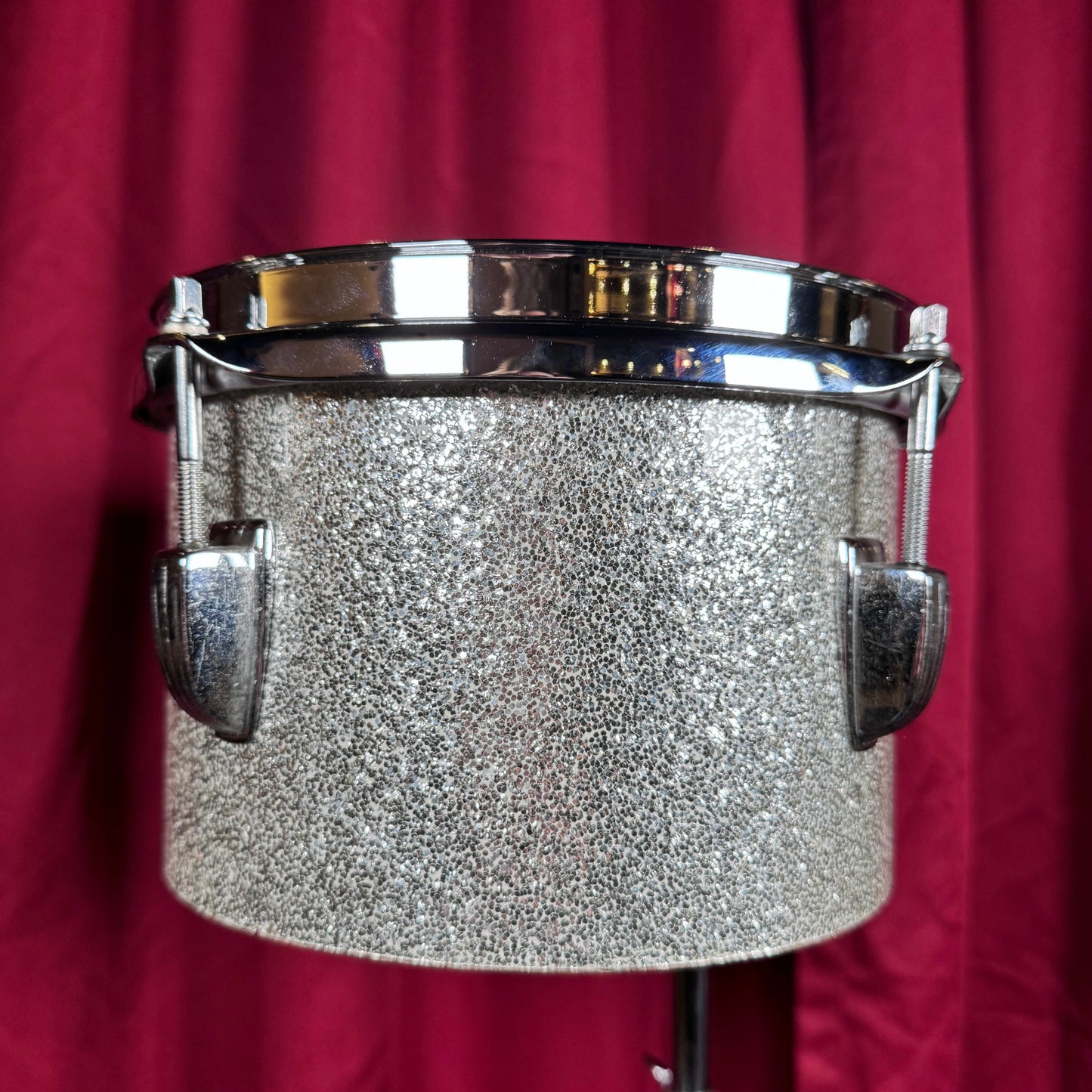 Vintage Ludwig 6" & 8" Tunable Bongos Silver Sparkle