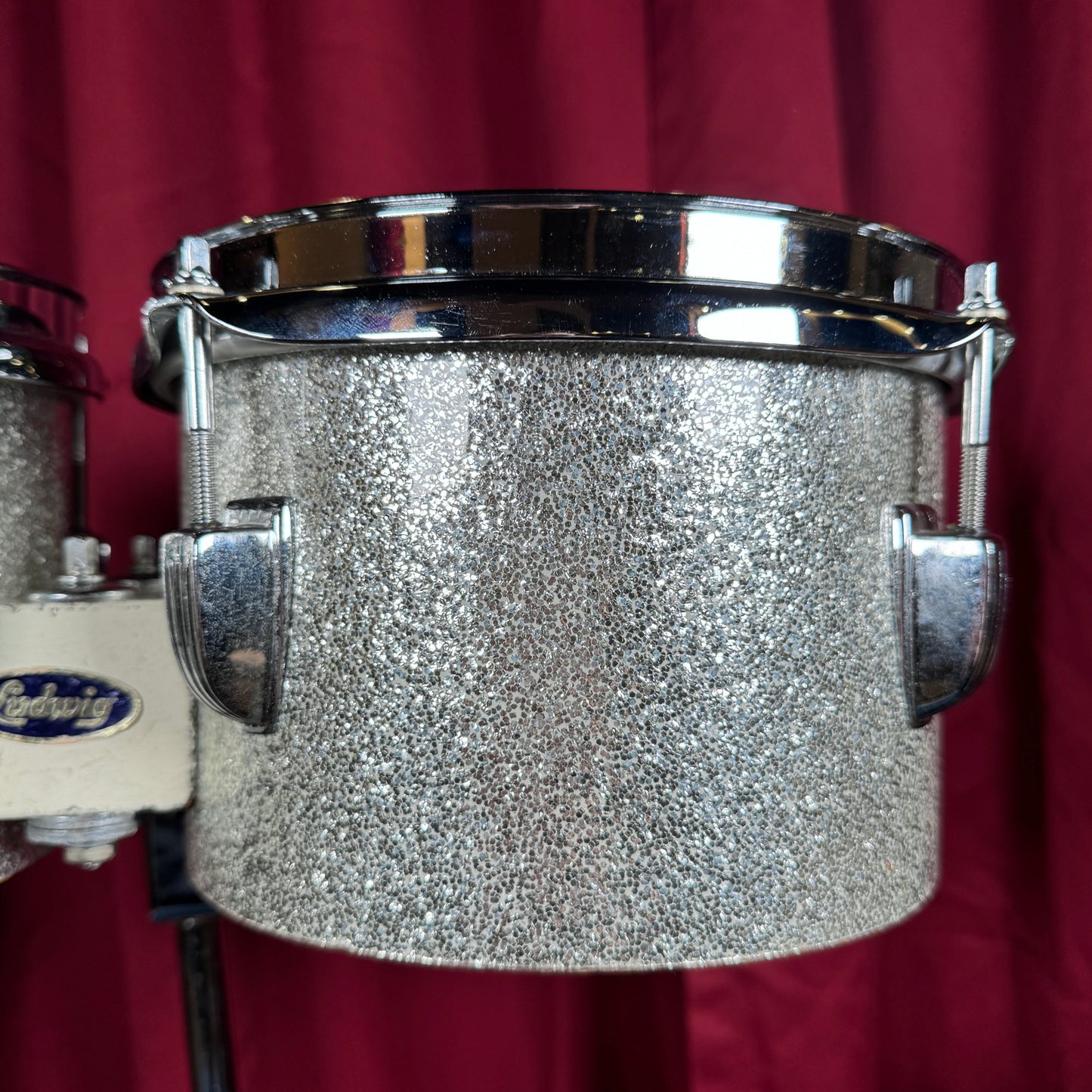 Vintage Ludwig 6" & 8" Tunable Bongos Silver Sparkle